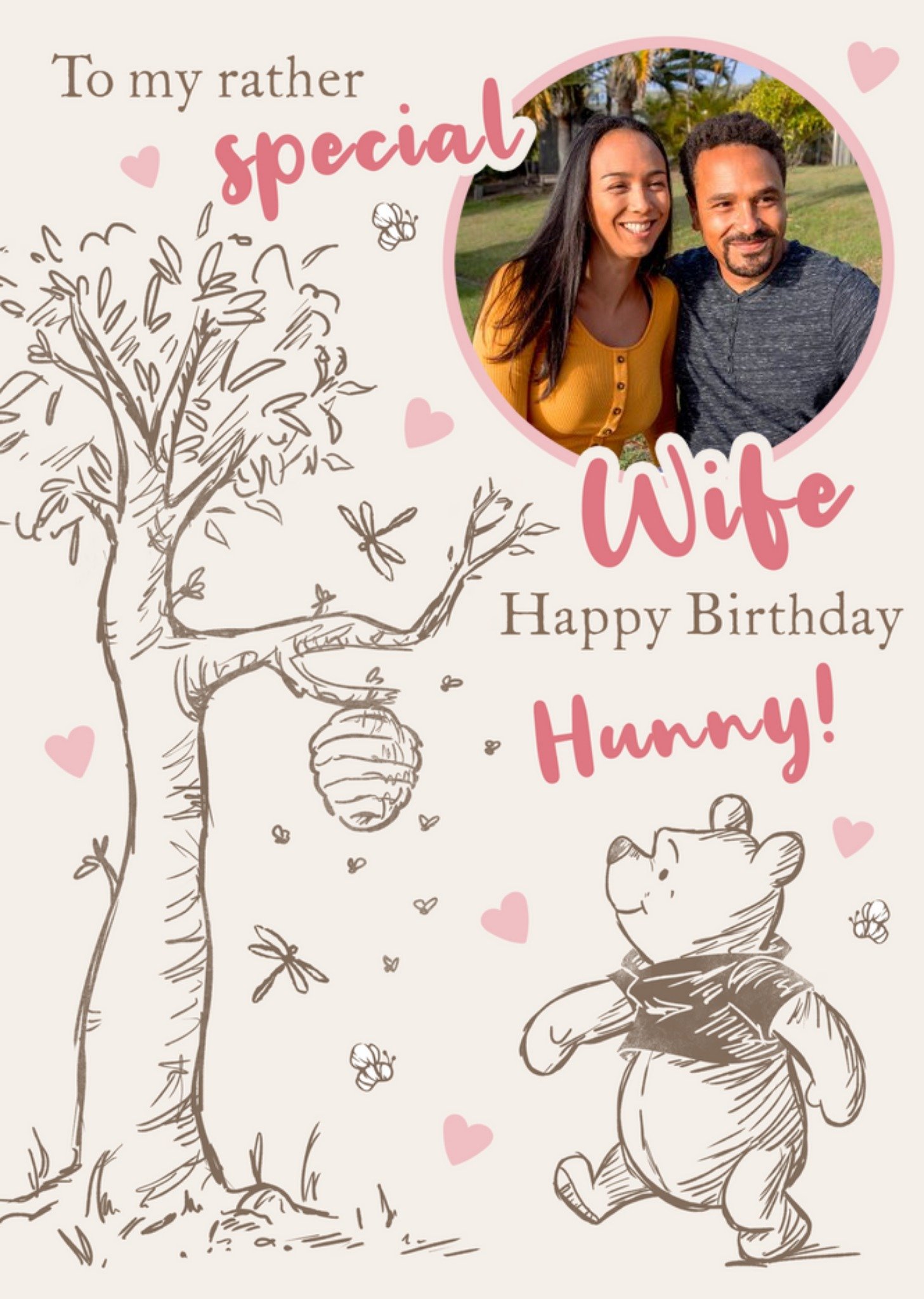 Disney Winnie The Pooh Special Wife Photo Upload Birthday Card Ecard