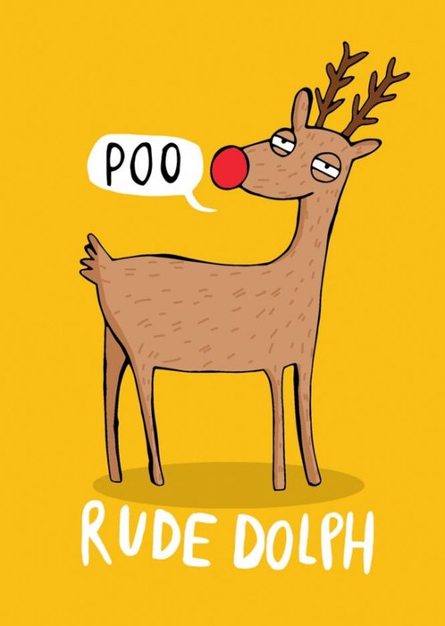 Cute Cartoon Pun Rude Dolph Poo Christmas Car