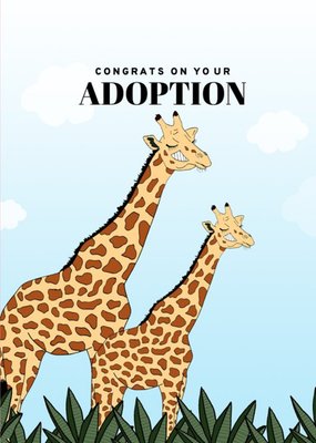 Pearl And Ivy Giraffe Cartoon Thoughtful Adoption Card