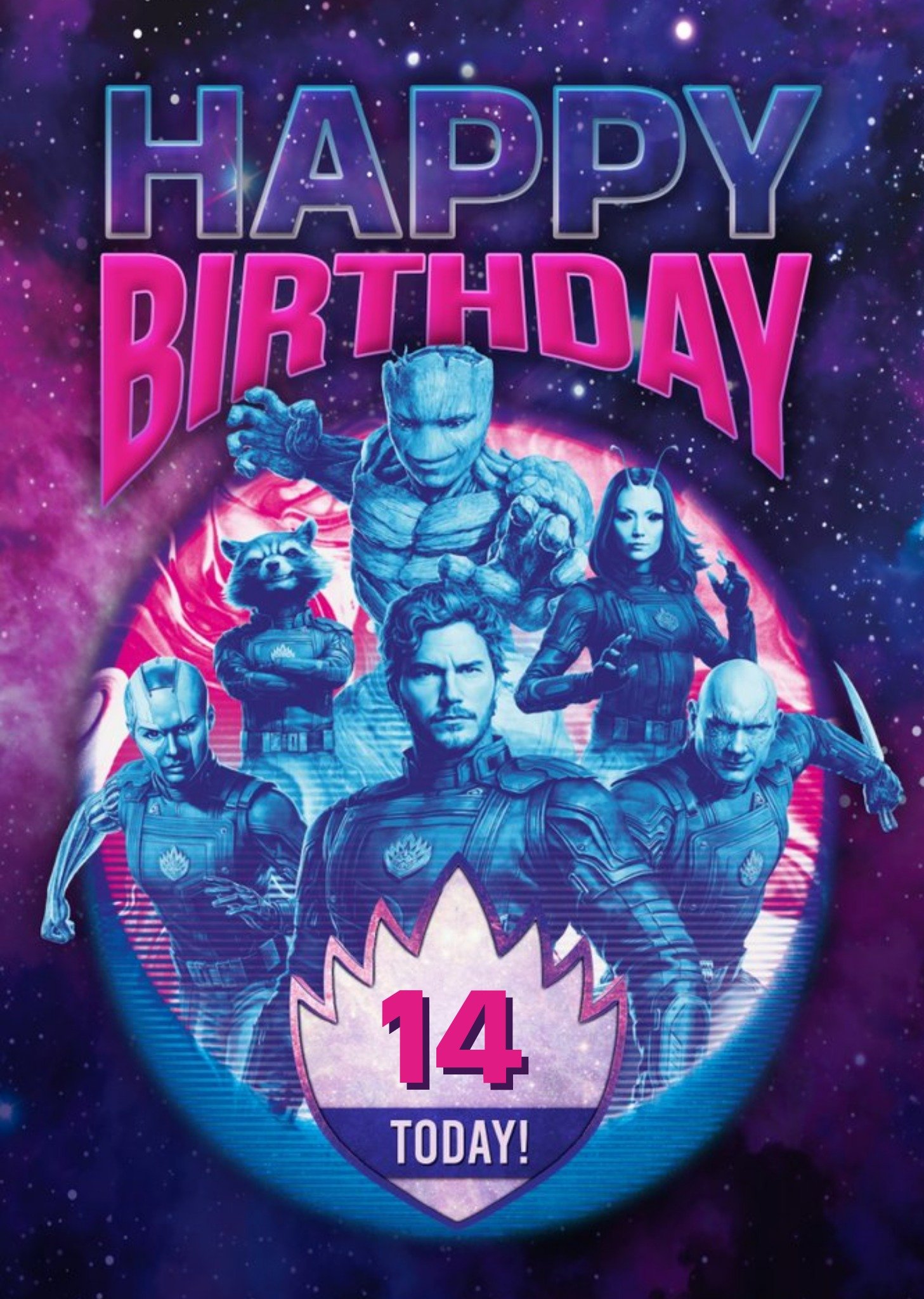 Marvel Guardians Of The Galaxy 3 Birthday Card, Large