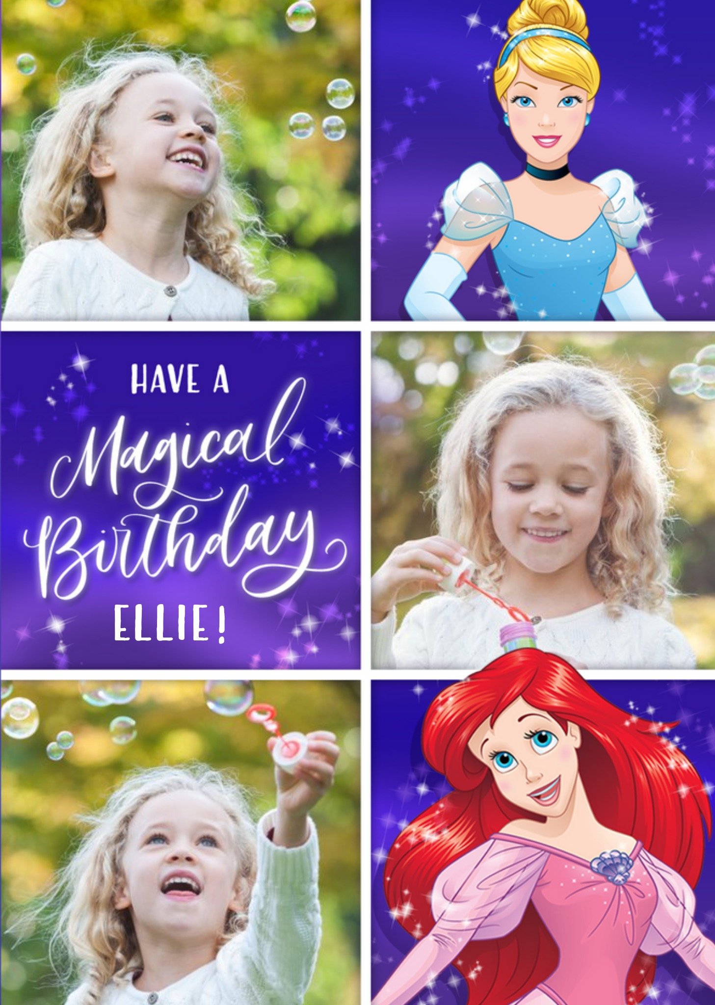 Disney Princess Photo Upload Birthday Card Ecard
