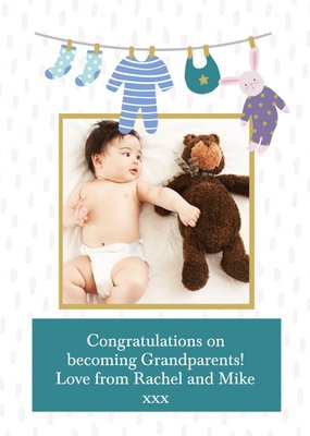 Illustrated Cute New Baby Congratulations Card 