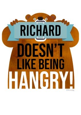 Ilustration Typographic Personalised Richard Doesnt Like Being Hangry T-Shirt