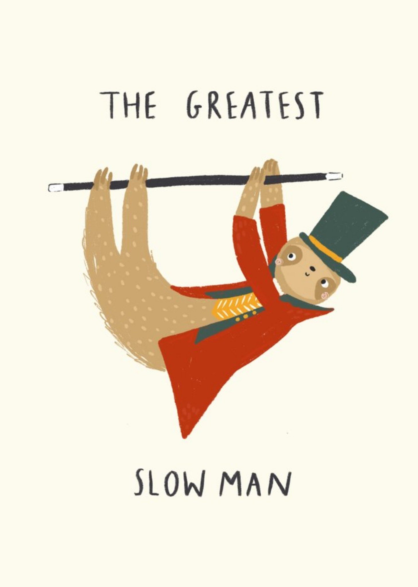 Moonpig The Greatest Slow Man Sloth Funny Cute Card, Large