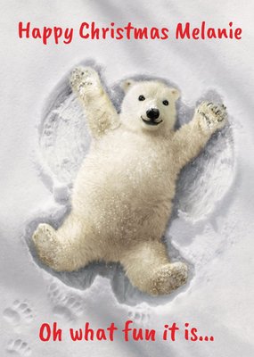 Polar Bear Snow Angel - Christmas Card