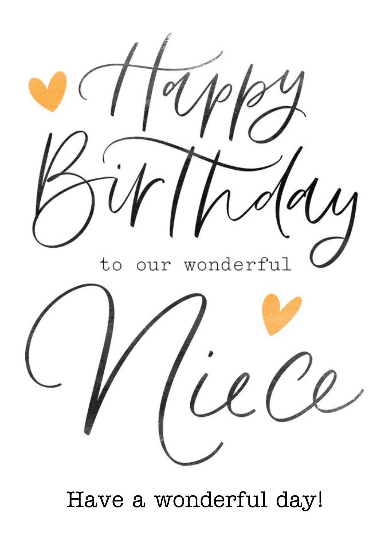 Happy Birthday To Our Wonderful Neice Have A Wonderful Day Card Ecard