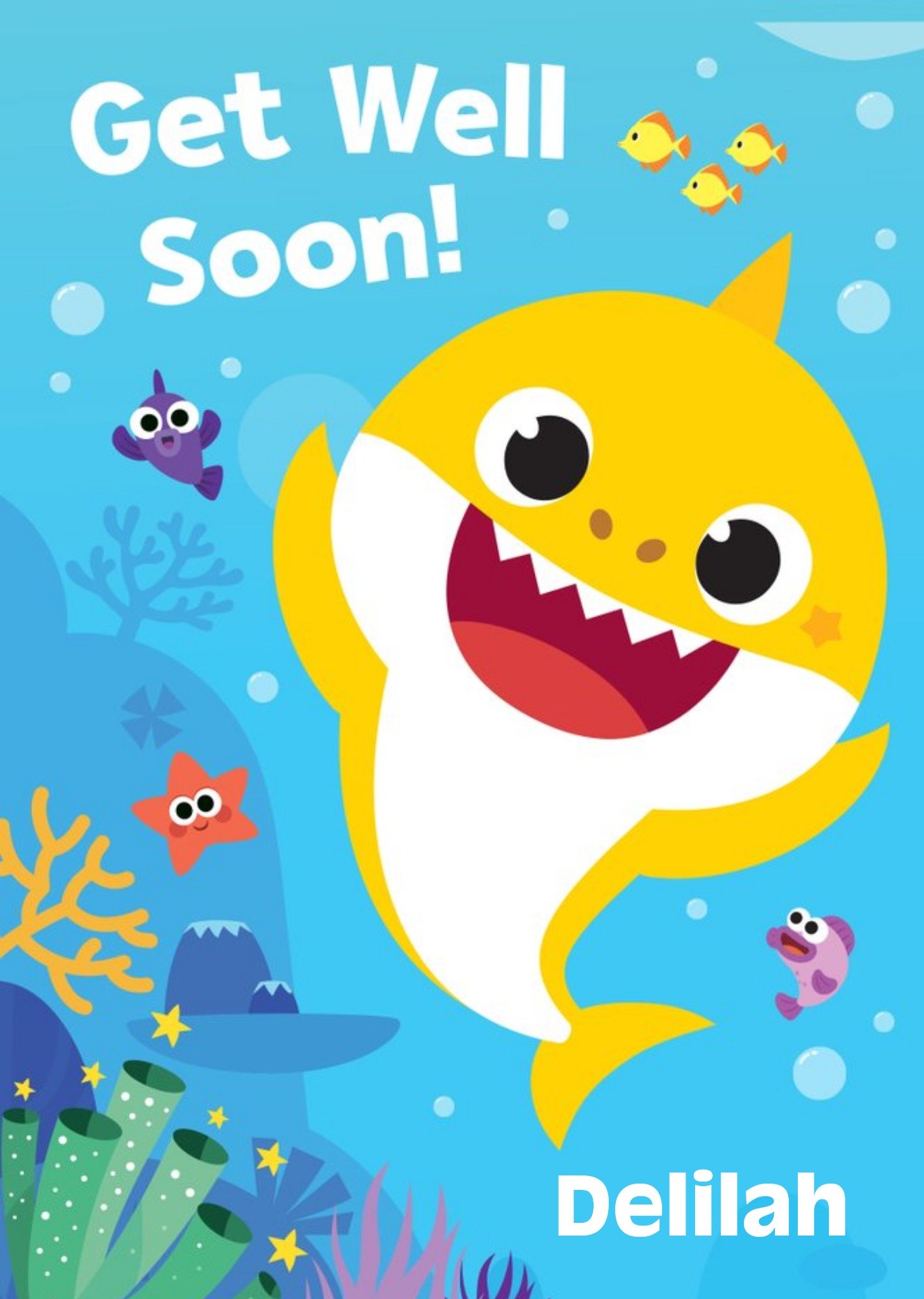 Baby Shark Baby Cute Get Well Soon Card