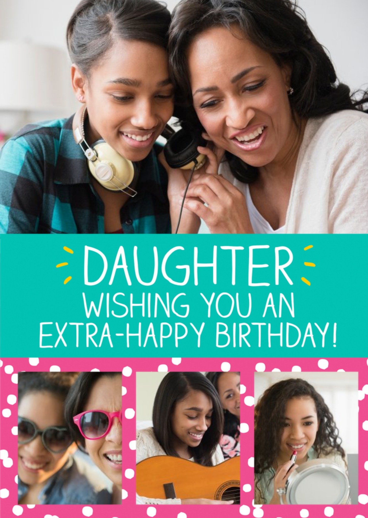 Birthday Card - Photo Upload - Daughter - Happy Jackson, Large