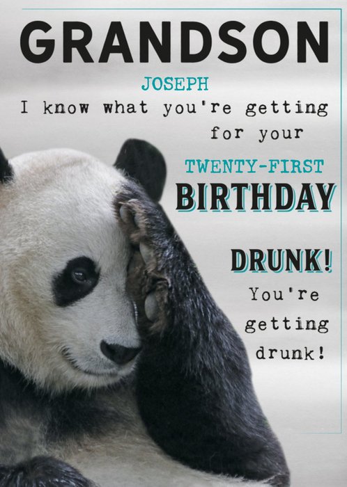 Pigment Animal Funny Grandson Birthday Card