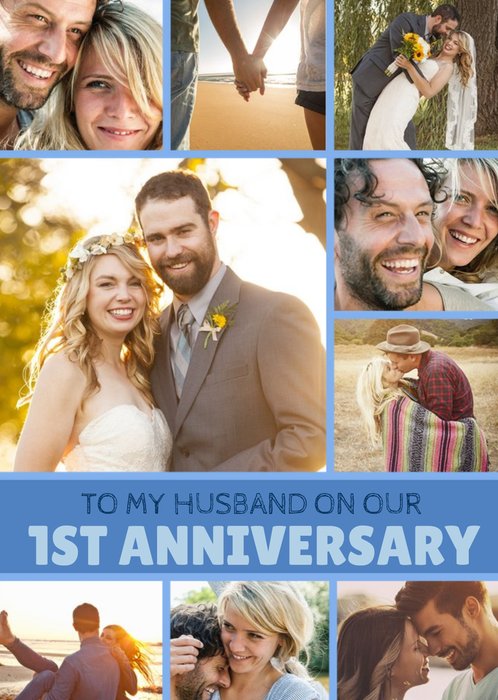 1st Anniversary Photo upload card - To my Husband