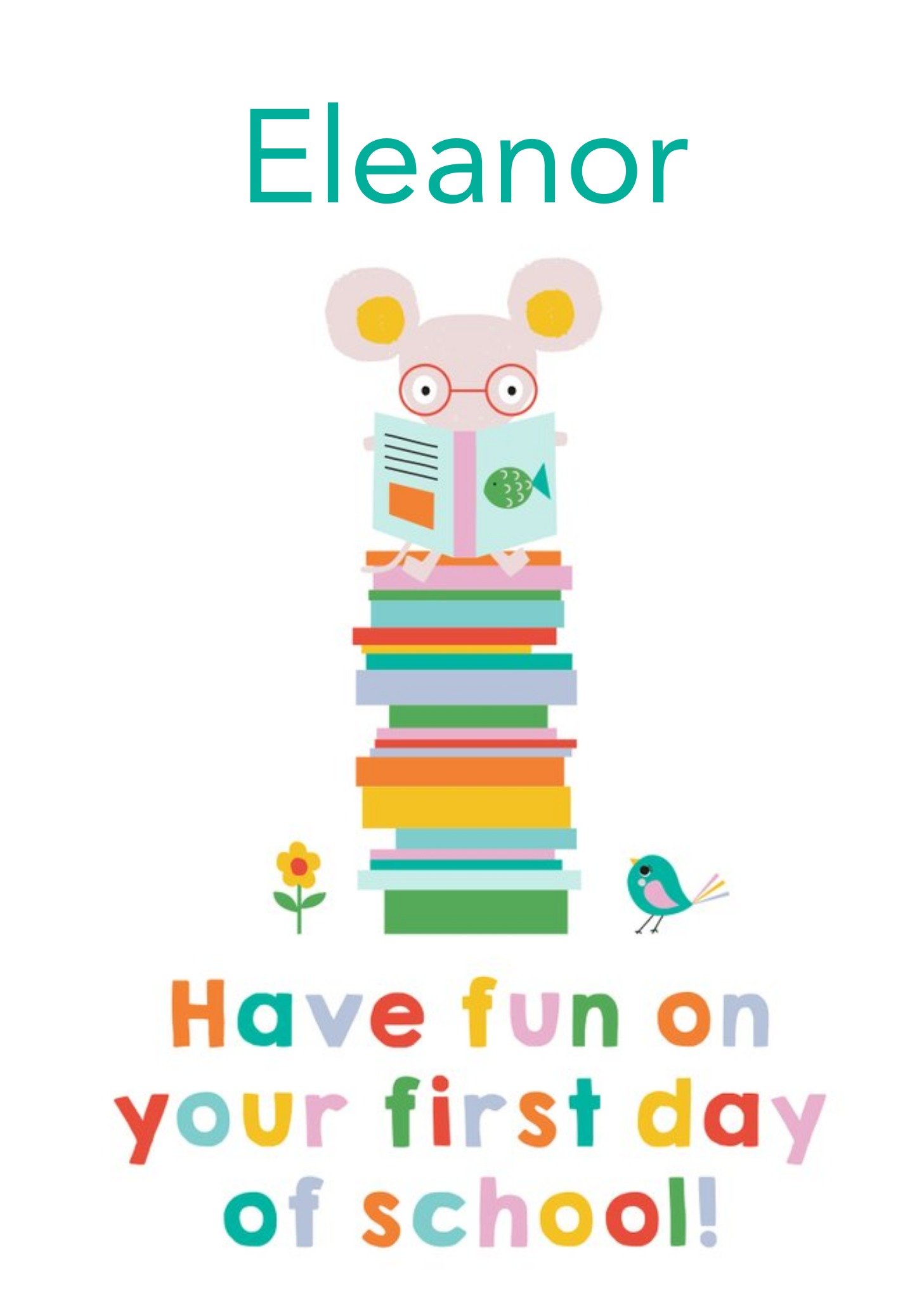 Moonpig Lemon Ribbon Characters Cute Illustrated First Day School Card Ecard