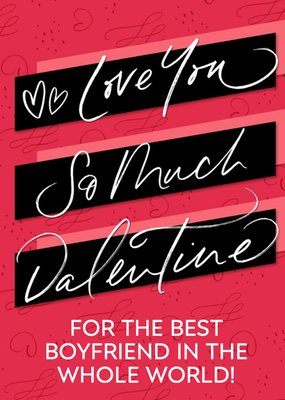 Smooches Bright Graphic Love You So Much Valentine Boyfriend Valentine's Day Card