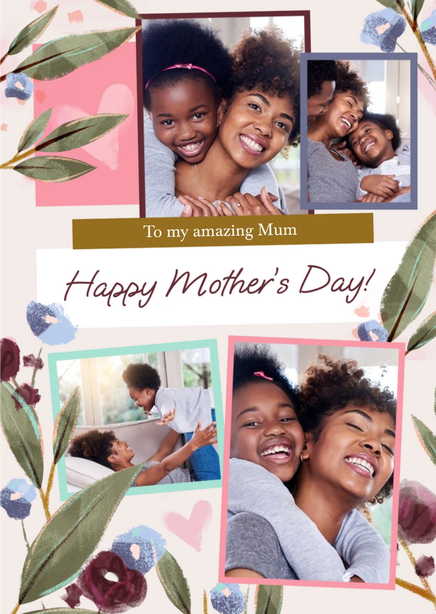 Floral Multi Photo Upload Mother's Day Card Ecard