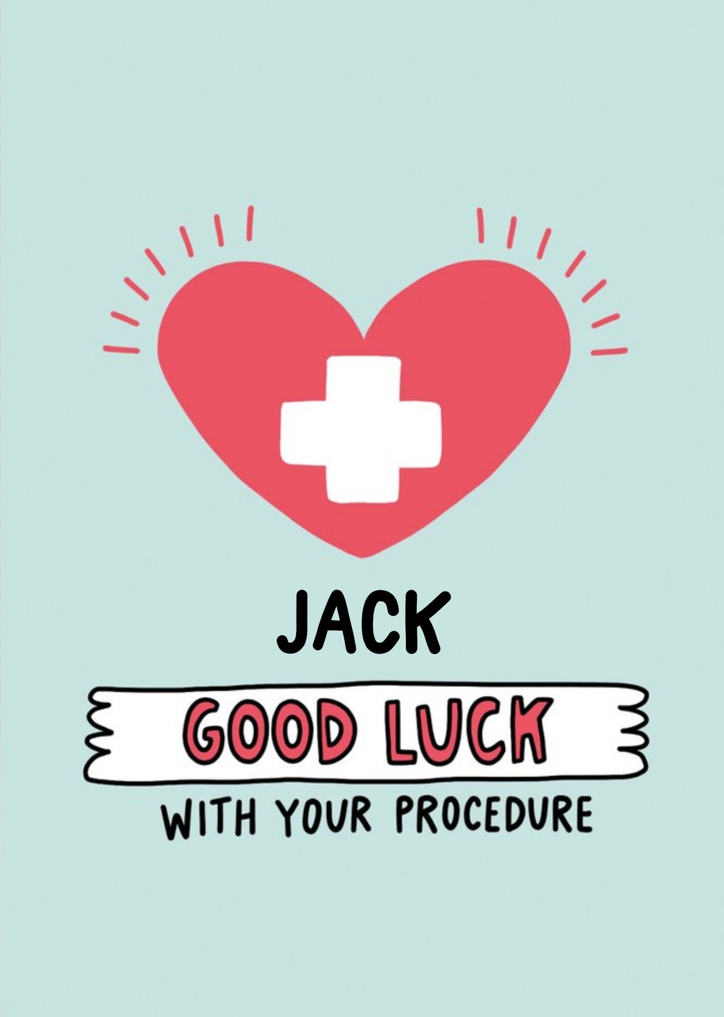 Moonpig Angela Chick Good Luck With Your Procedure Card, Large
