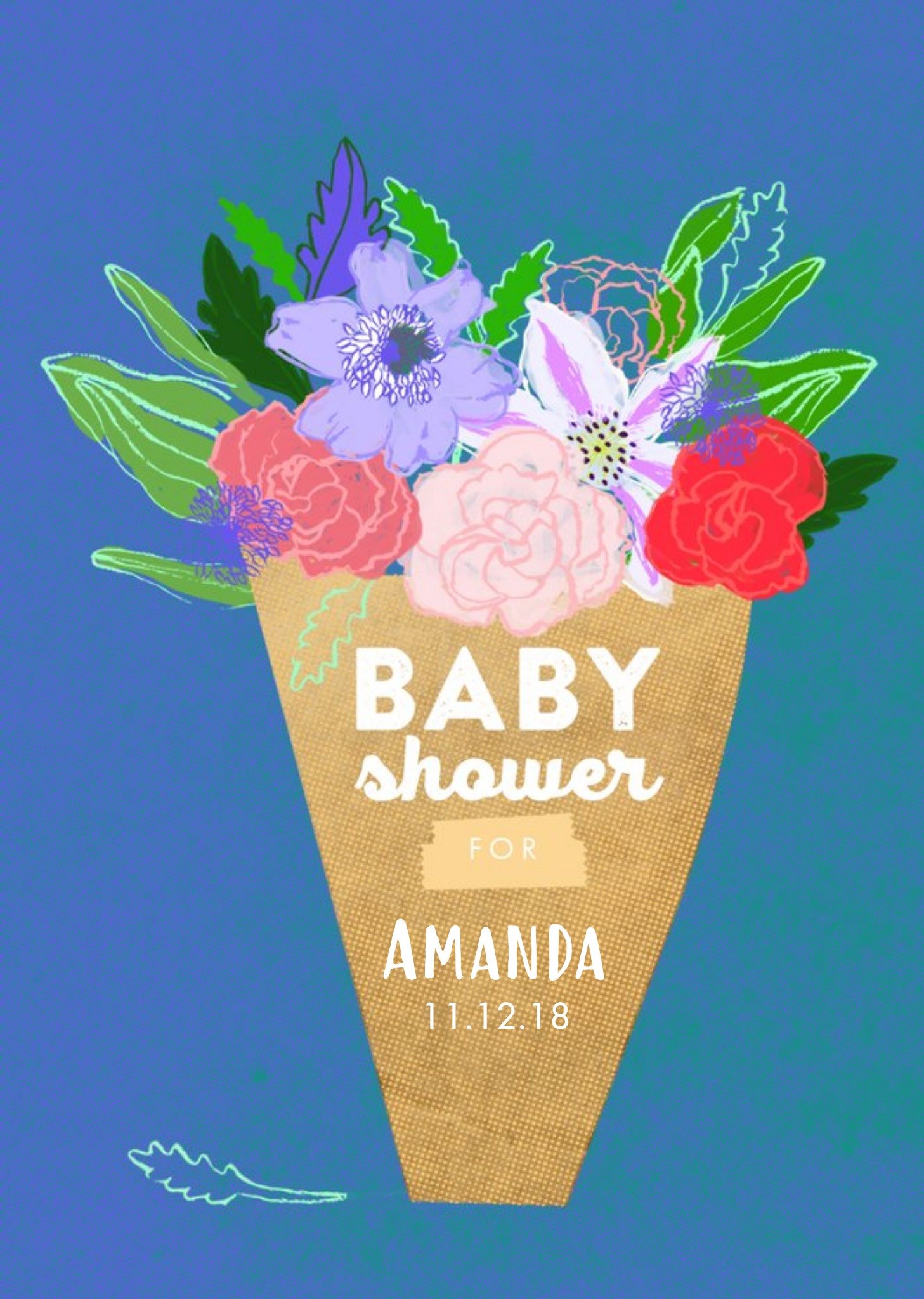 Personalised Baby Shower Floral Card, Standard