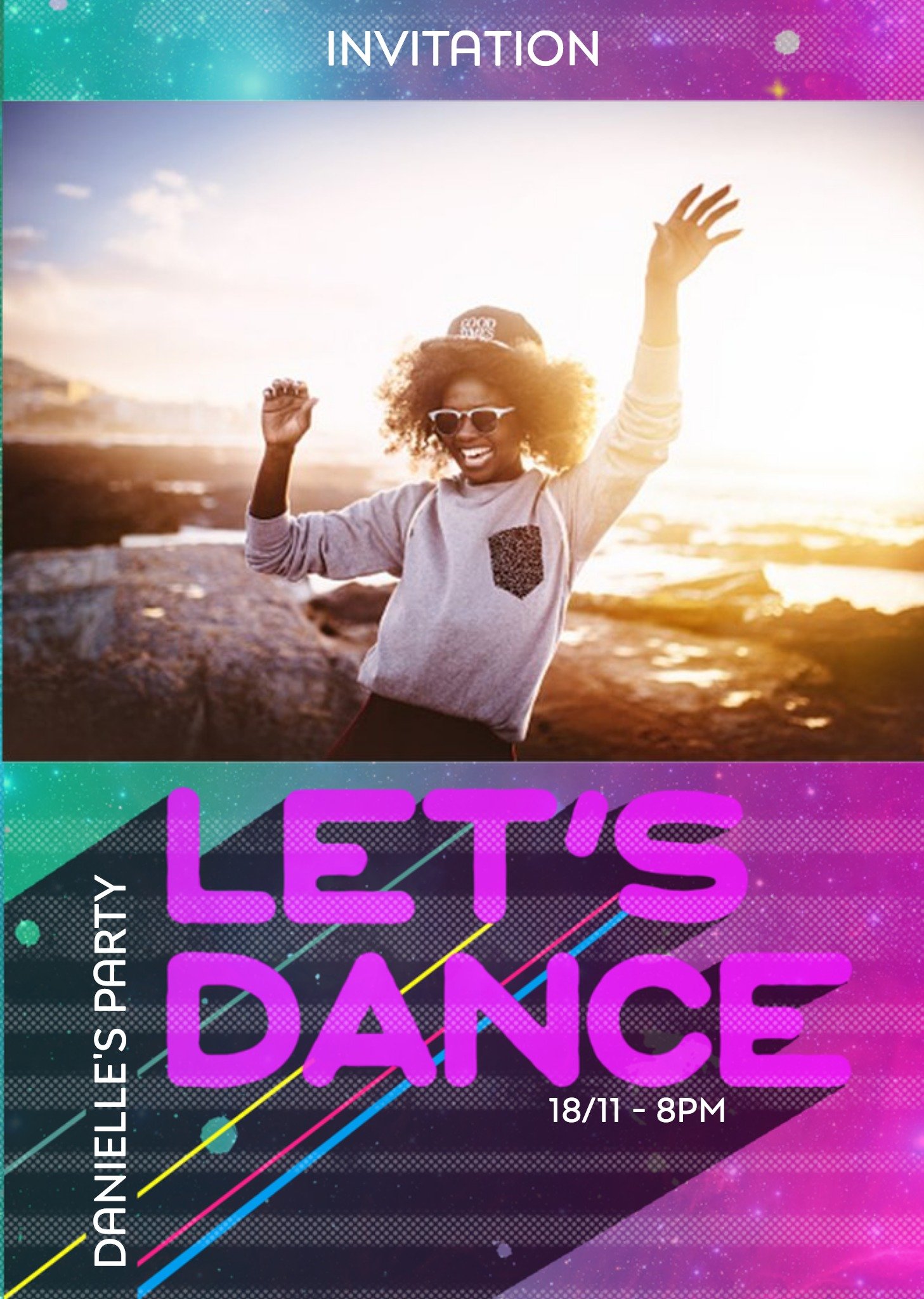 Personalised Lets Dance Party Invitation Ecard