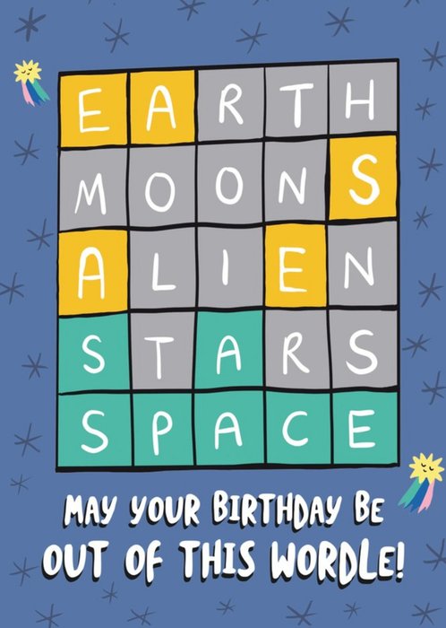 Word Game Out Of This World Birthday Card