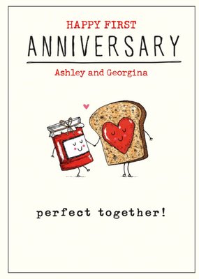 Funny Illustrative Perfect Together Anniversary Card