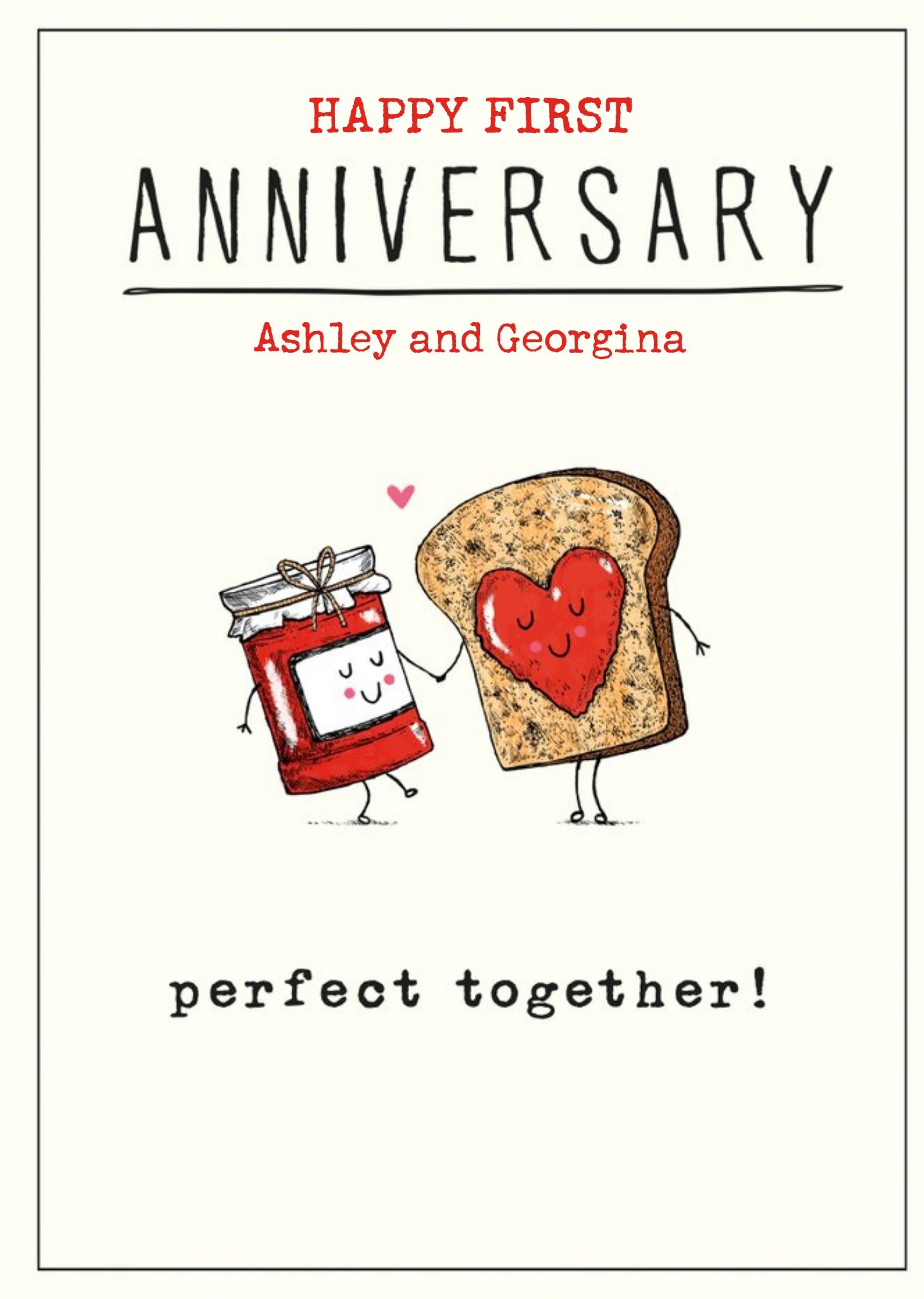 Funny Illustrative Perfect Together Anniversary Card