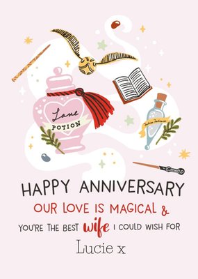 Harry Potter Our Love Is Magical Cute Anniversary Card