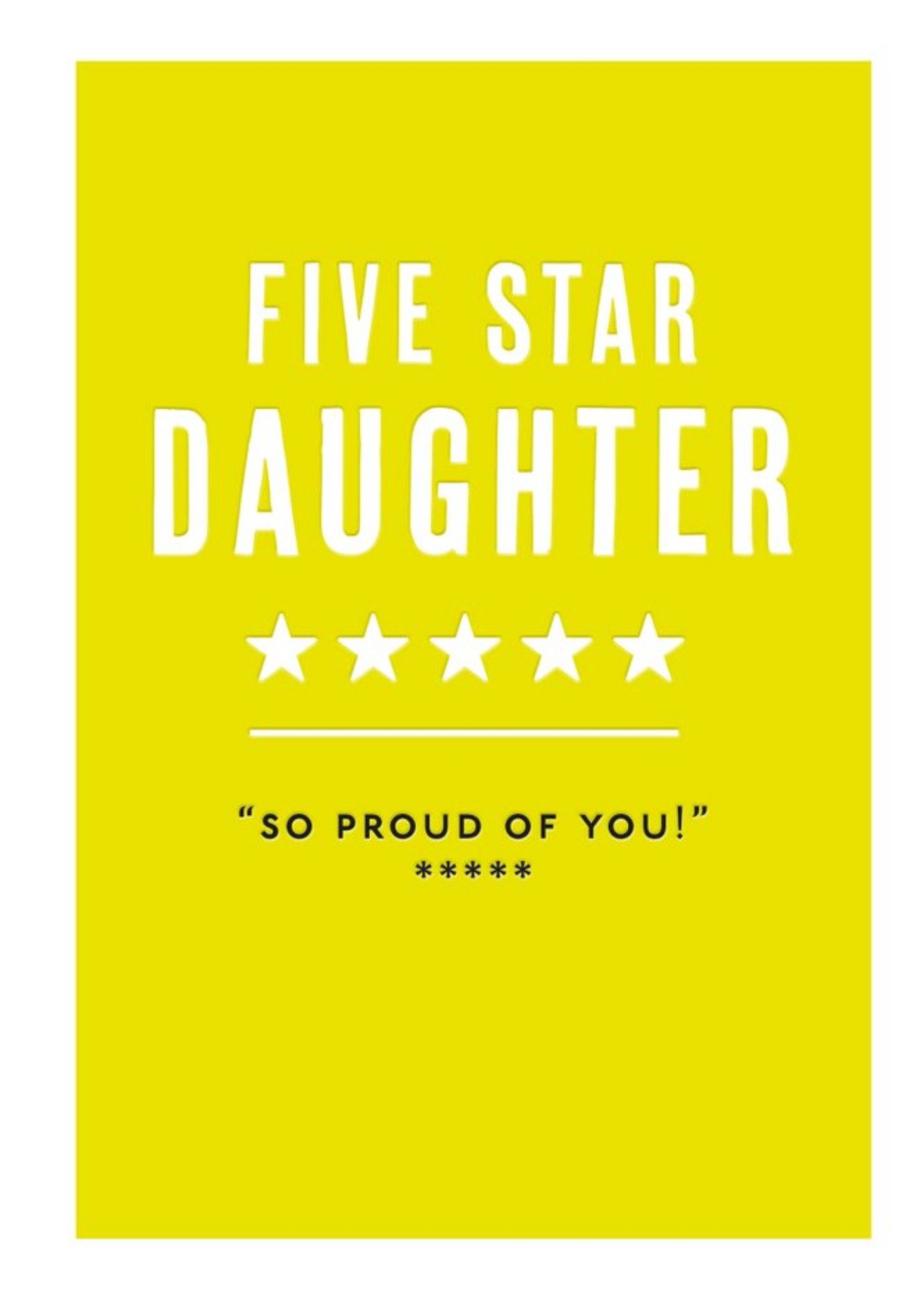 Mungo And Shoddy Typographic Five Star Daughter Birthday Card Ecard