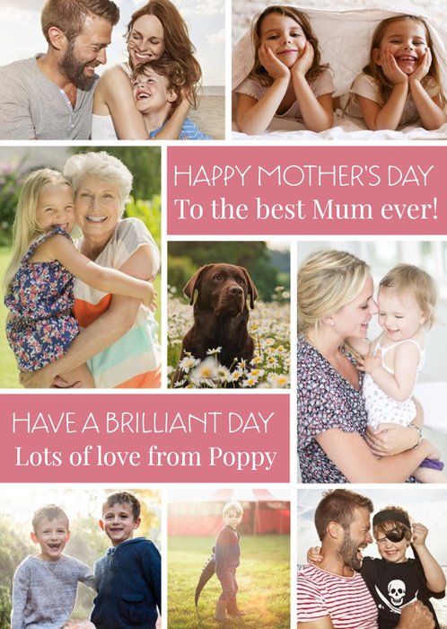Mother's Day Card - Best Mum Ever Photo Upload Card