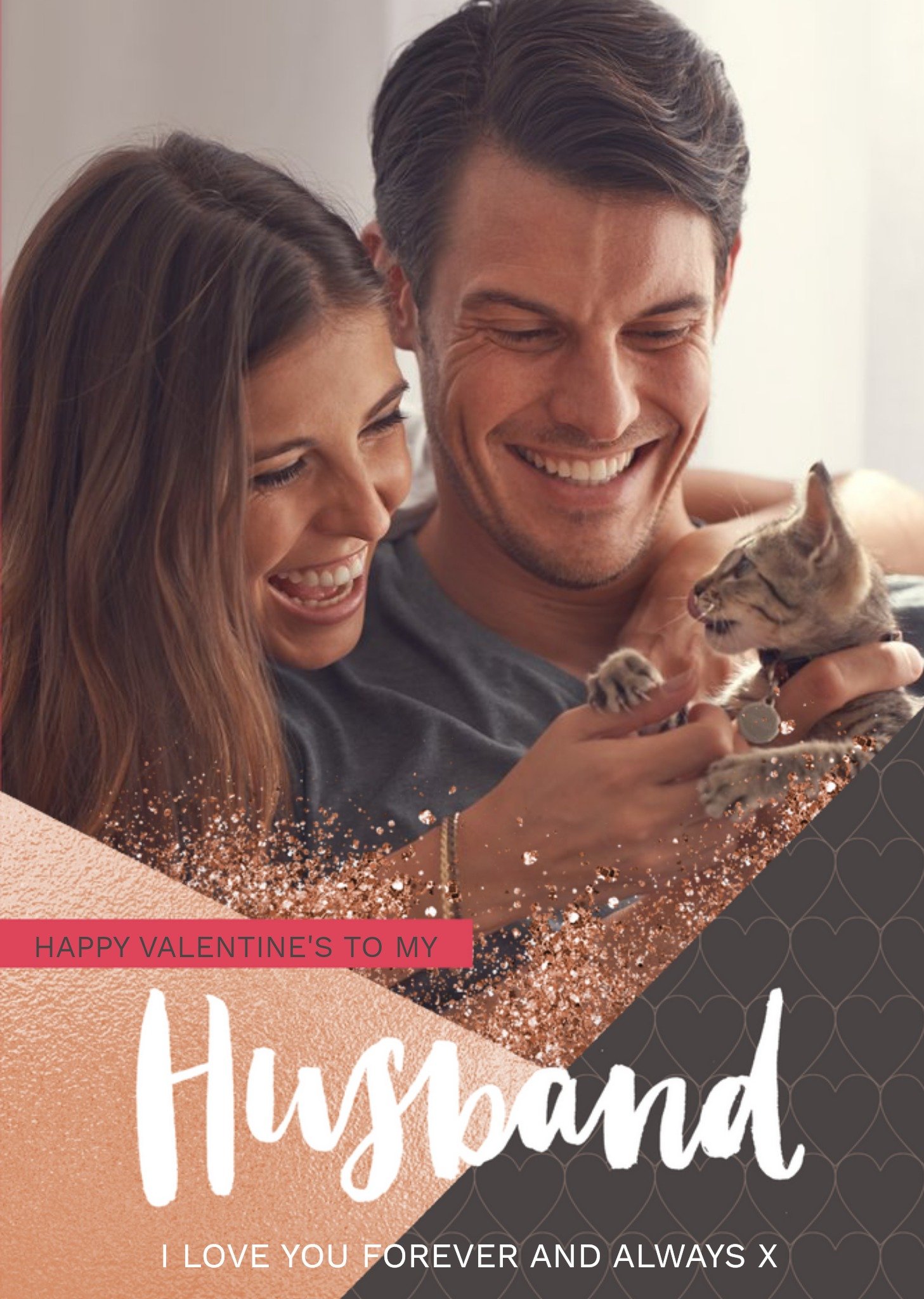 Glitter Dust To My Husband Happy Valentine's Day Photo Card Ecard