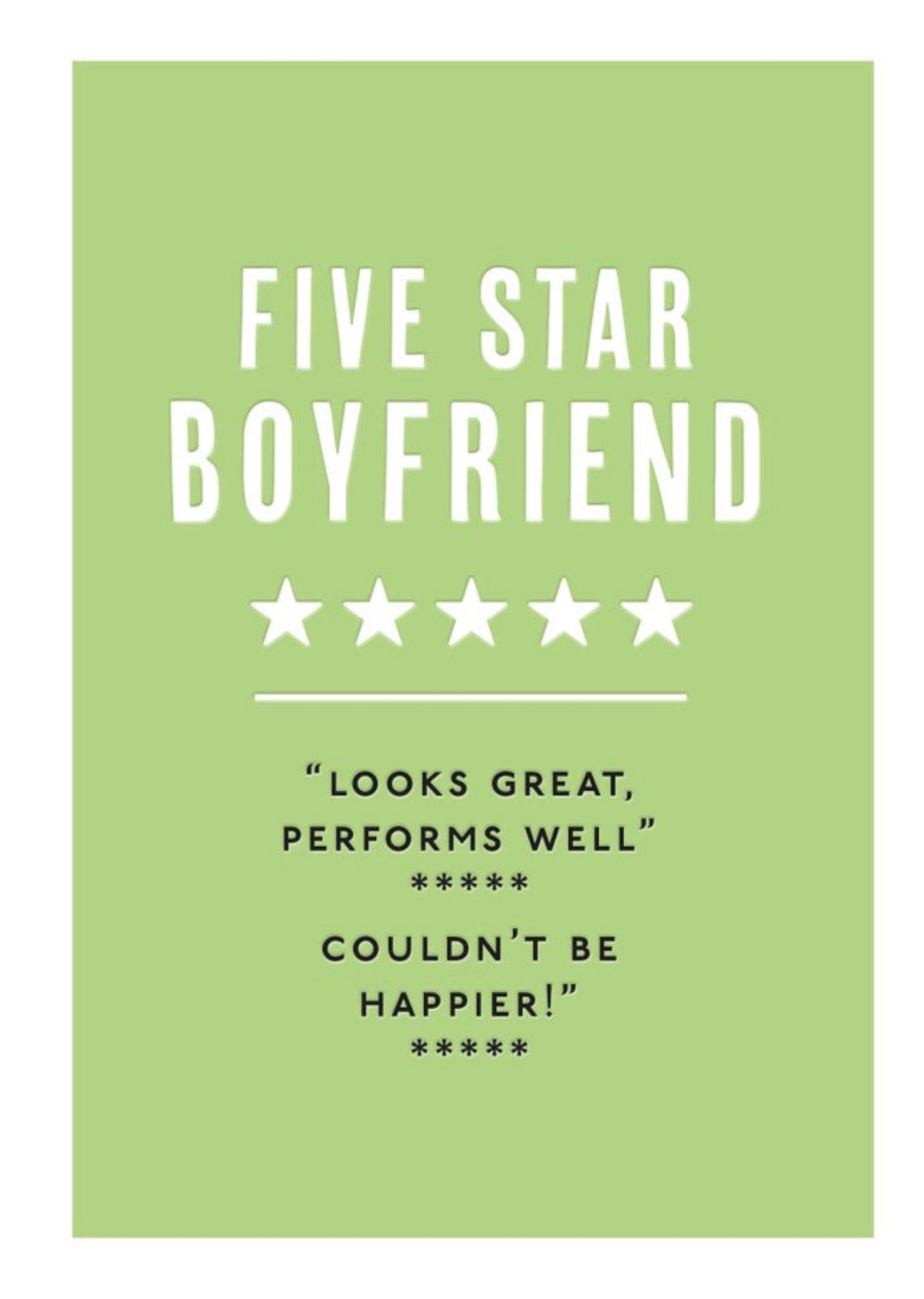 Moonpig Mungo And Shoddy Type Things Five Star Boyfriend Card, Large