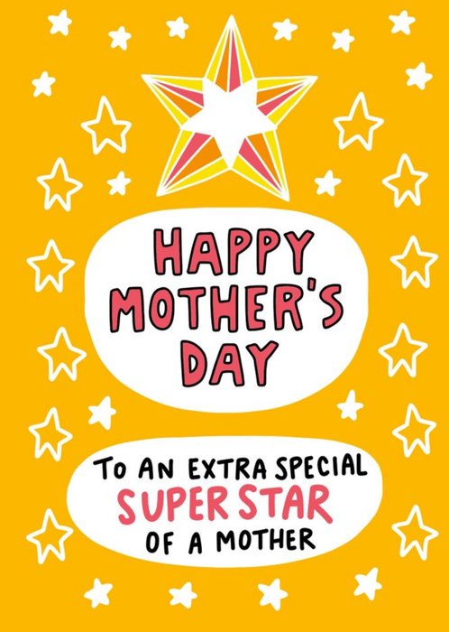 Angela Chick Bright Yellow Typographic Mother's Day Card