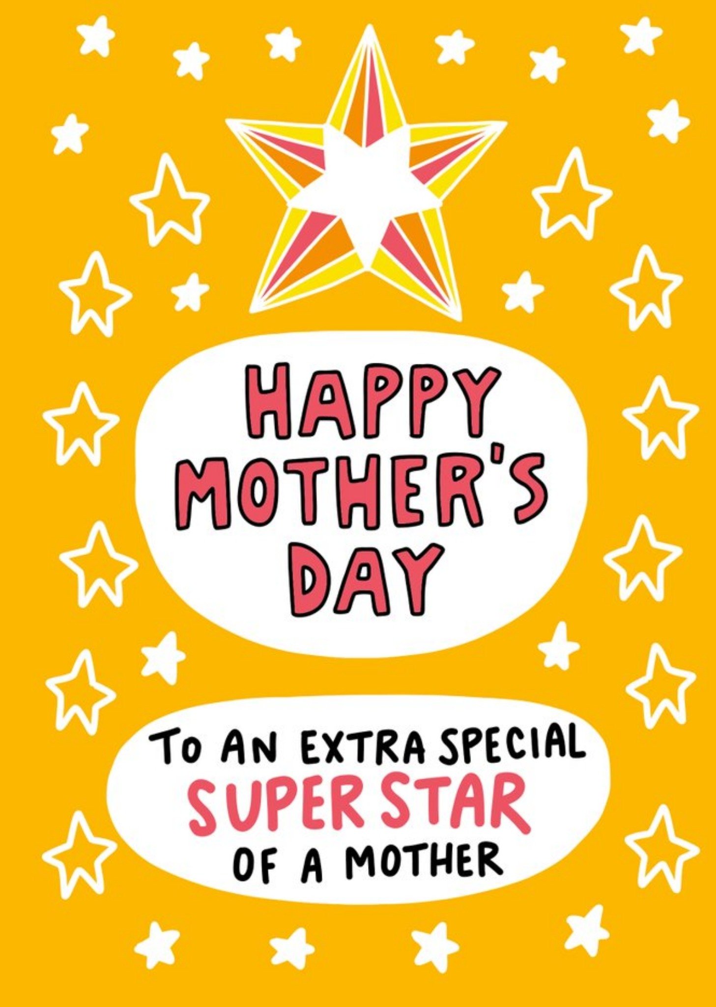 Angela Chick Bright Yellow Typographic Mother's Day Card Ecard