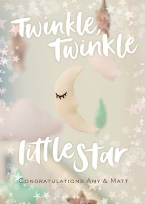 Twinkle Twinkle Congratulations Personalised Card