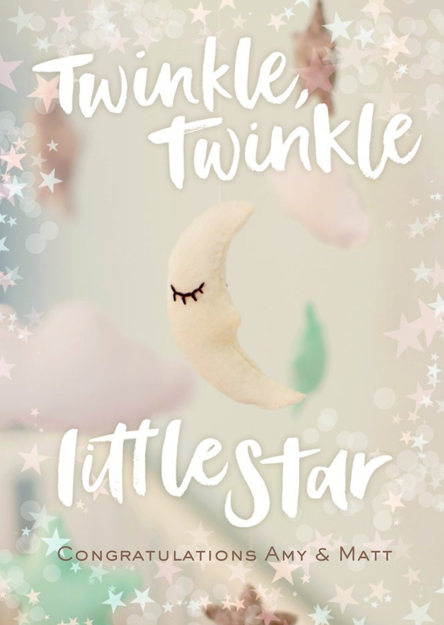 Twinkle Twinkle Congratulations Personalised Card Ecard