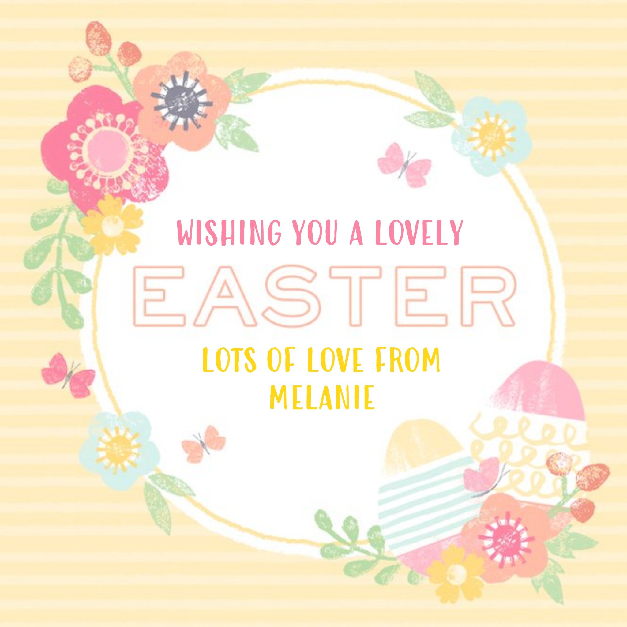 Wishing You A Lovely Easter Personalised Card, Square