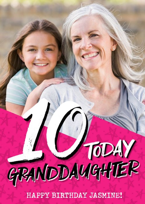 Granddaughter 10th Birthday Photo Upload Card