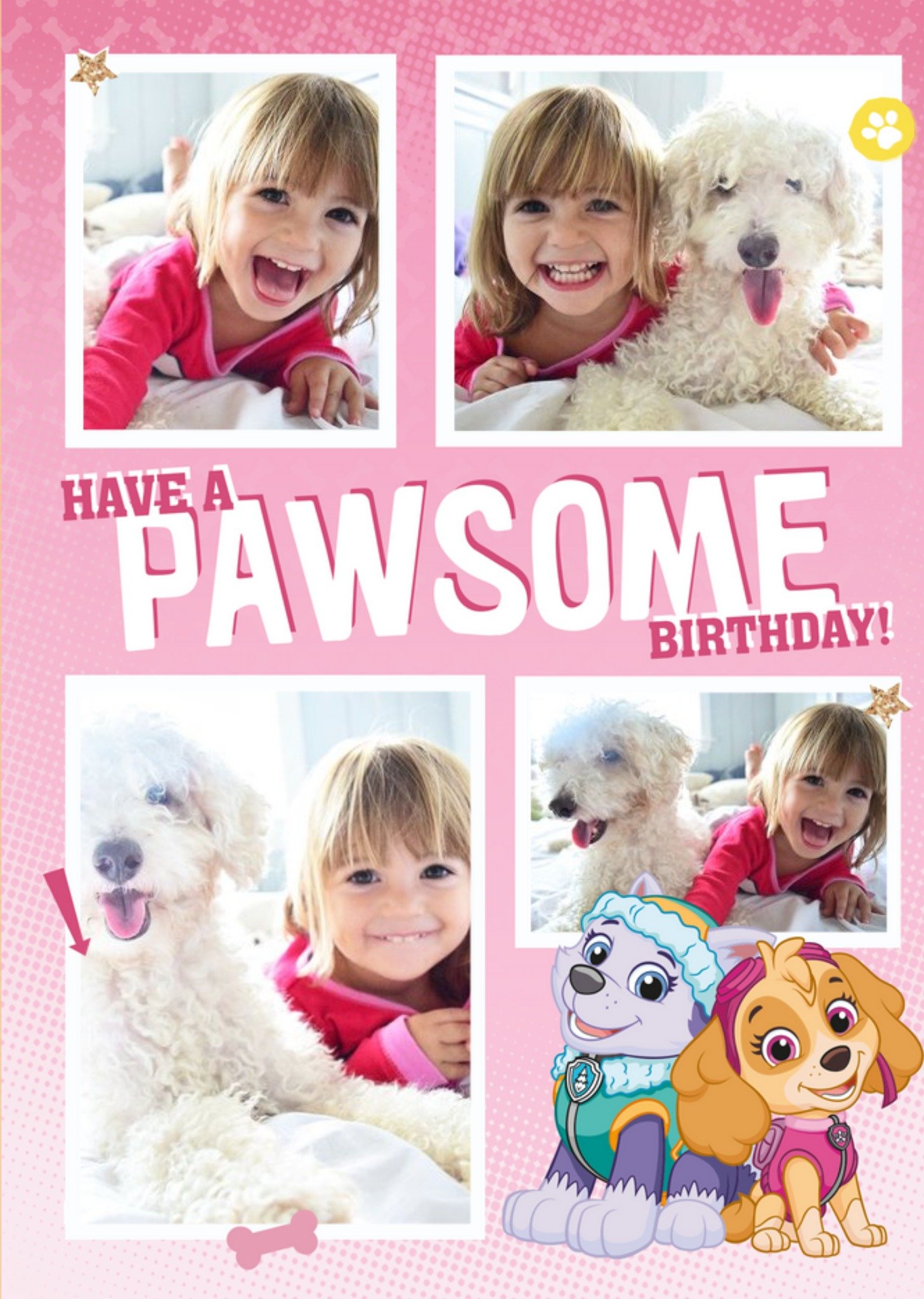 Paw Patrol Photo Upload Have A Pawsome Birthday Card, Large