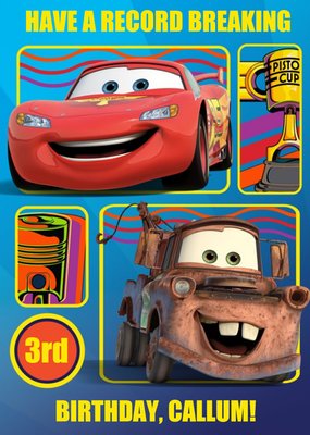 Disney Cars Lightning Mcqueen And Mater Personalised Happy Birthday Card