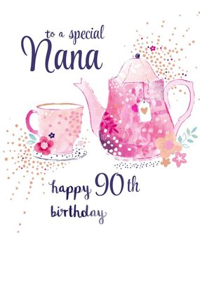Hotchpotch Illustrated Pink Grandmother Floral Milestone Birthday Card