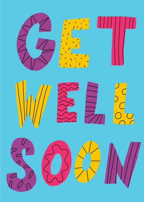 Megan McMahon Illustrated Arty Typography Get Well Card