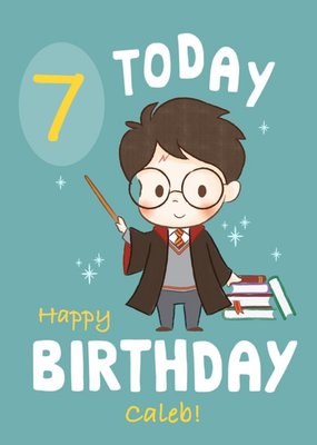 Illustrated Harry Potter 7th Birthday Card