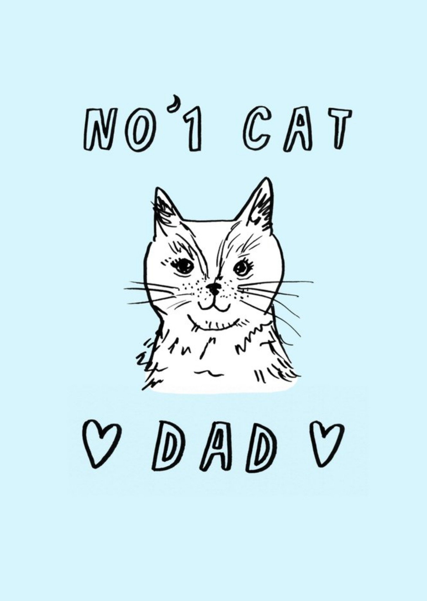Jolly Awesome No 1 Cat Dad Father's Day Card Ecard