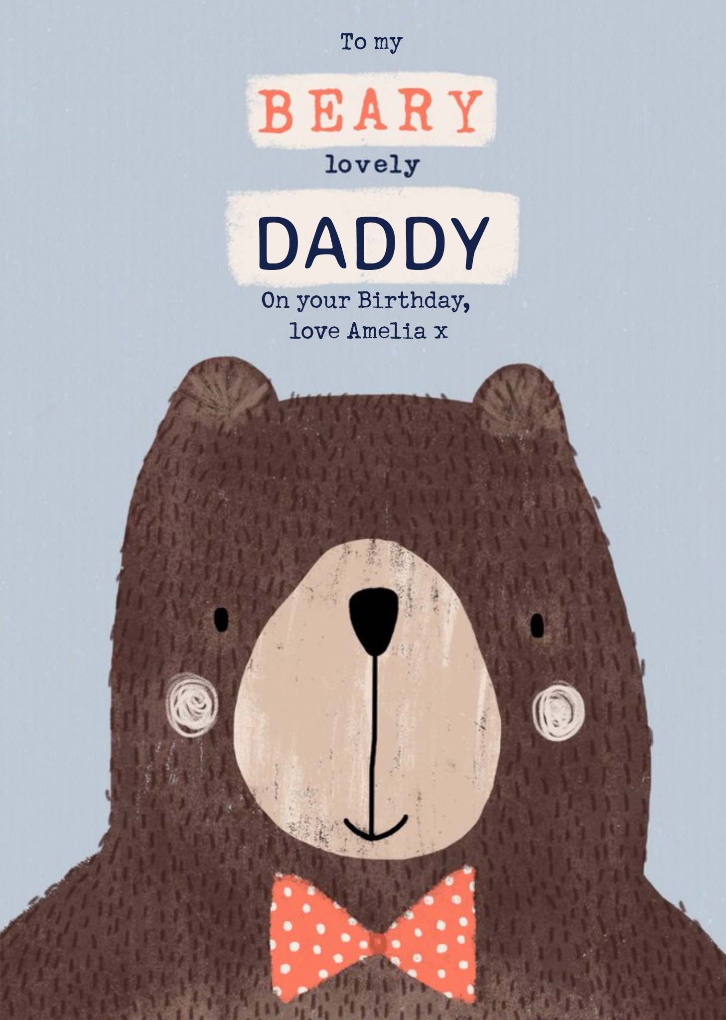 Moonpig Beary Lovely Daddy - Birthday Card - Bear, Large