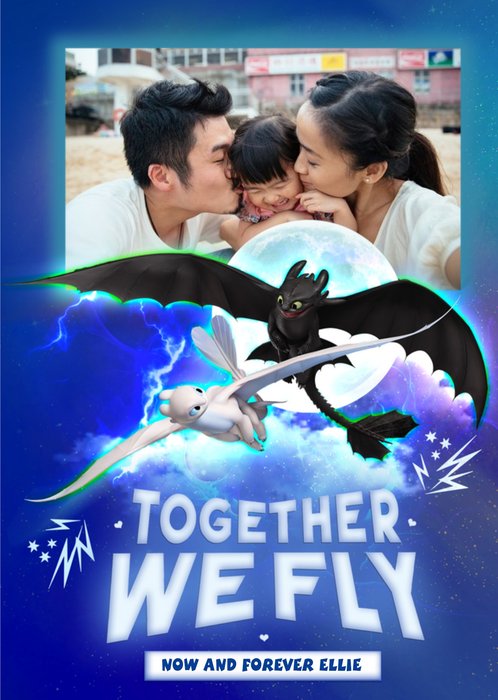 How To Train Your Dragon Together We Fly Family Valentines Photo Card