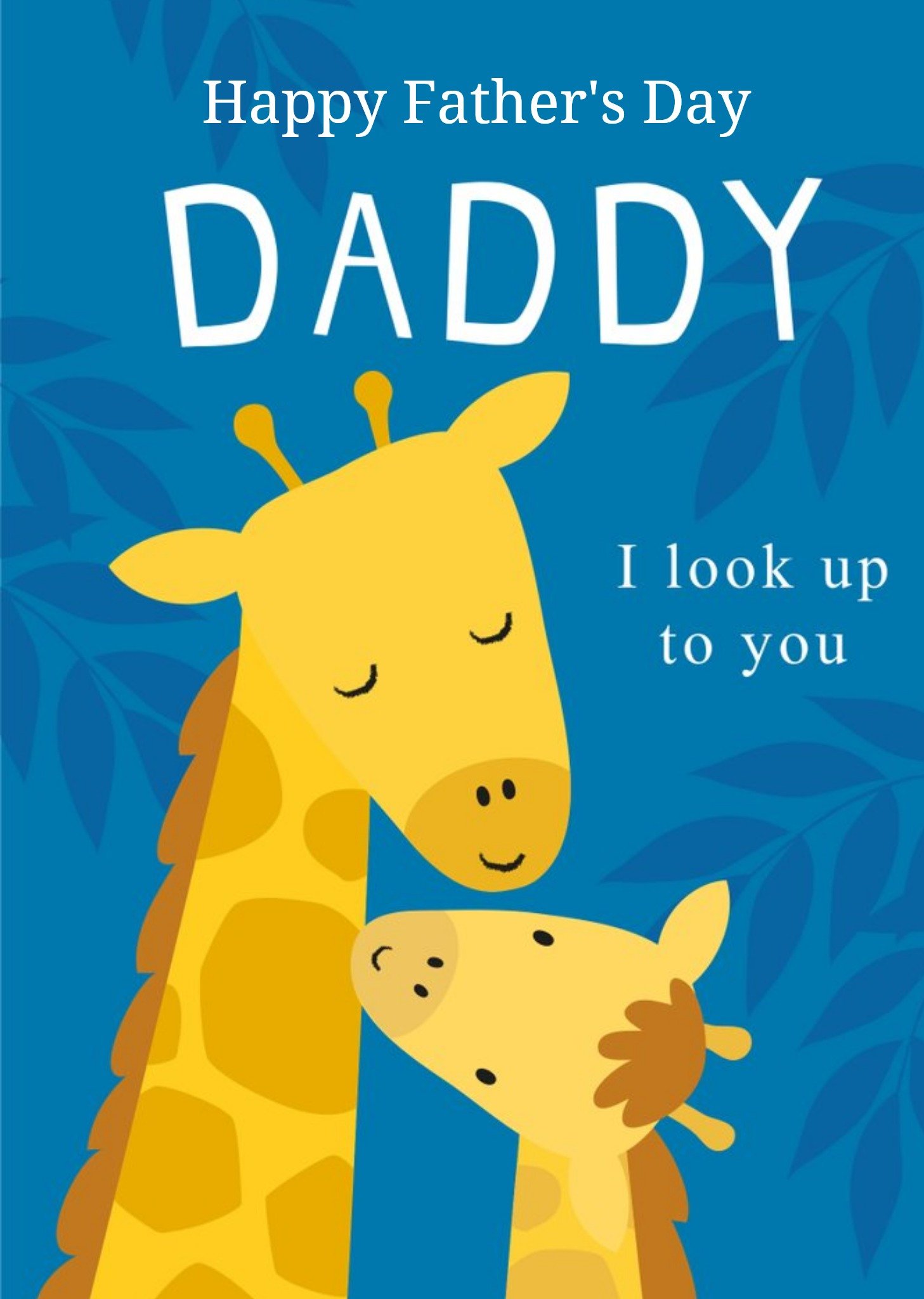 Moonpig Klara Hawkins Giraffe Illustration Father's Day Card Ecard