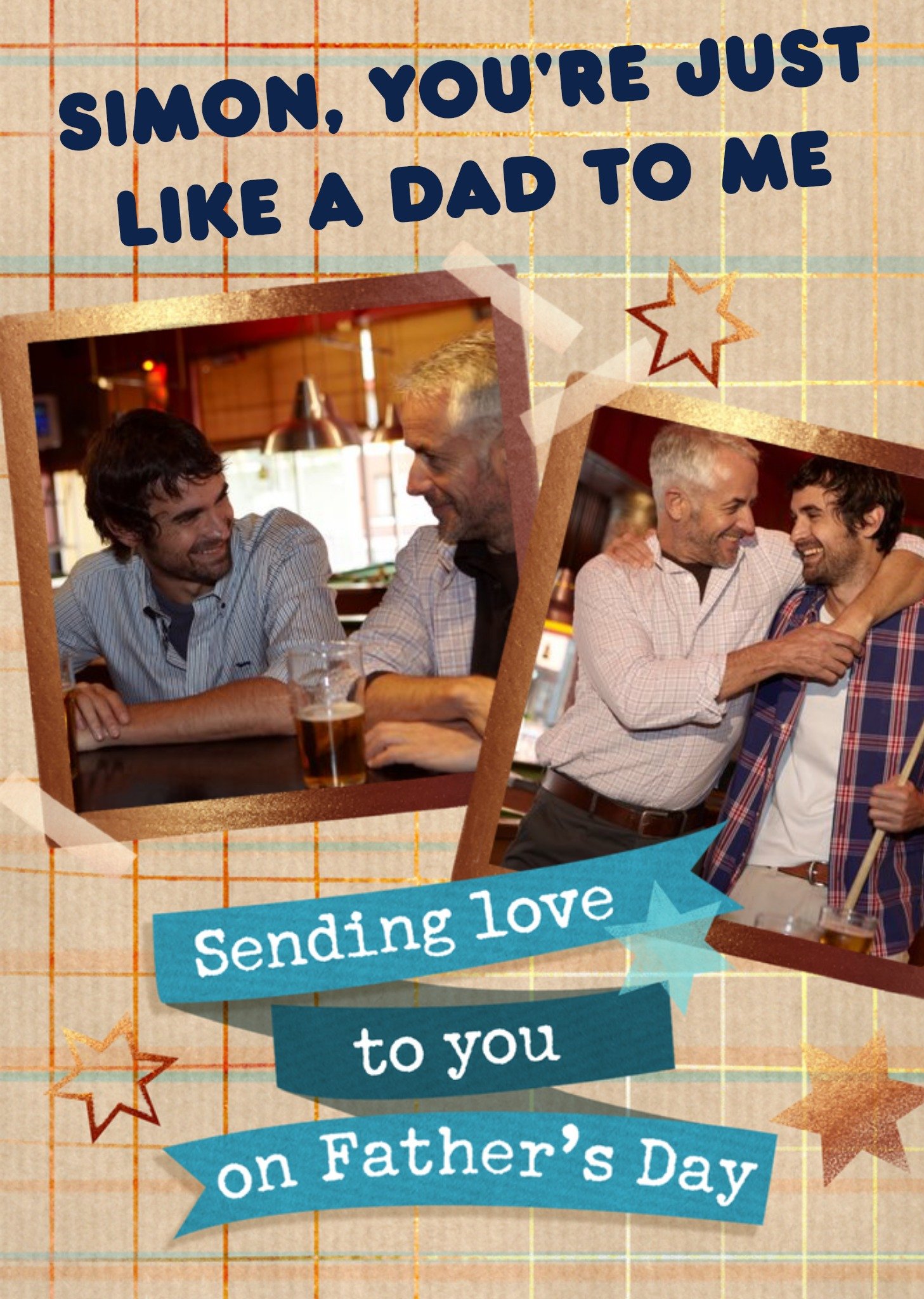 Moonpig Like A Dad Sending Love Photo Upload Father's Day Card, Large