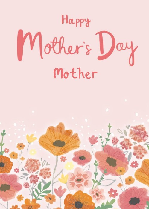 Pink Illustrated Floral Mother's Day Card