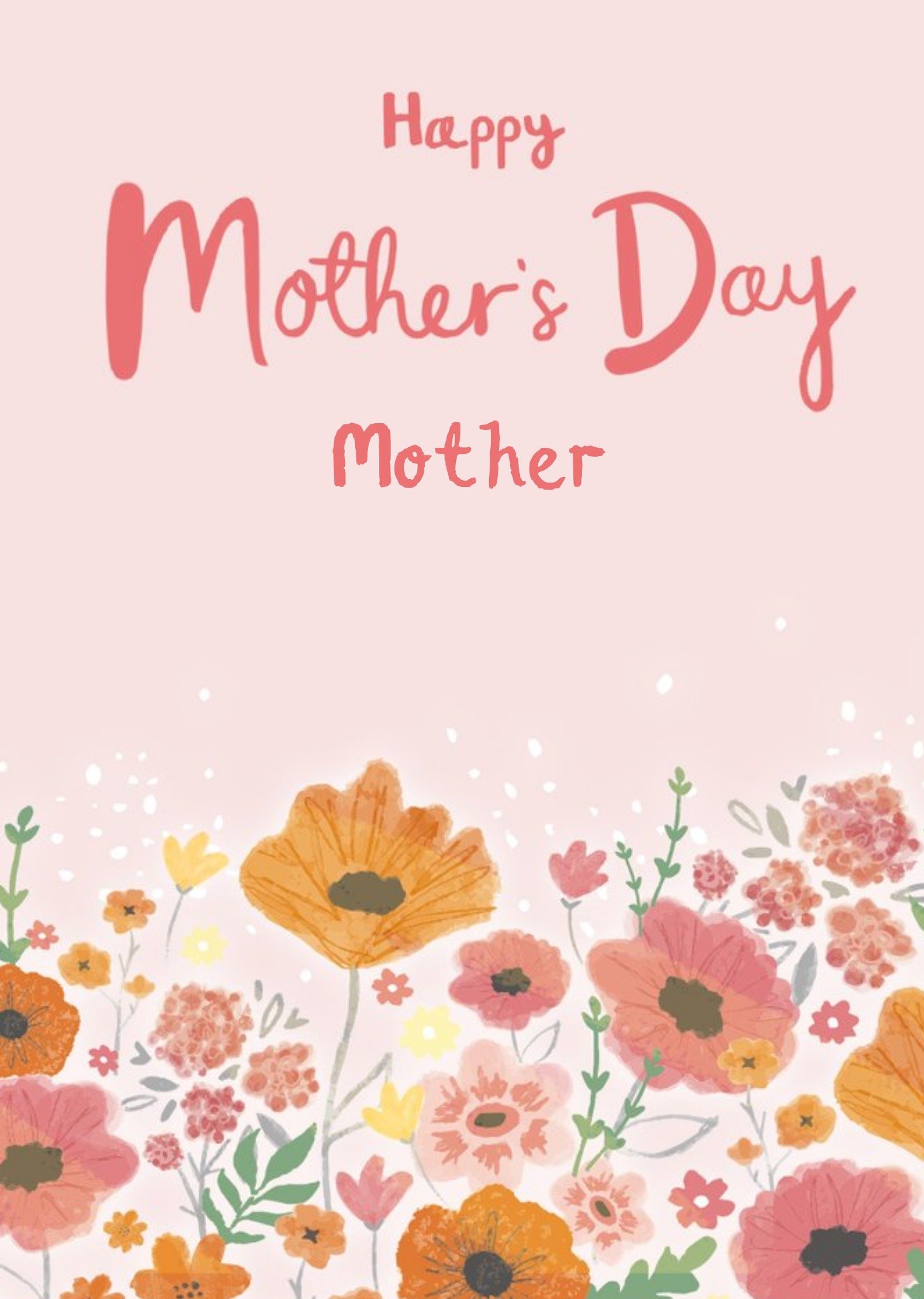 Pink Illustrated Floral Mother's Day Card Ecard