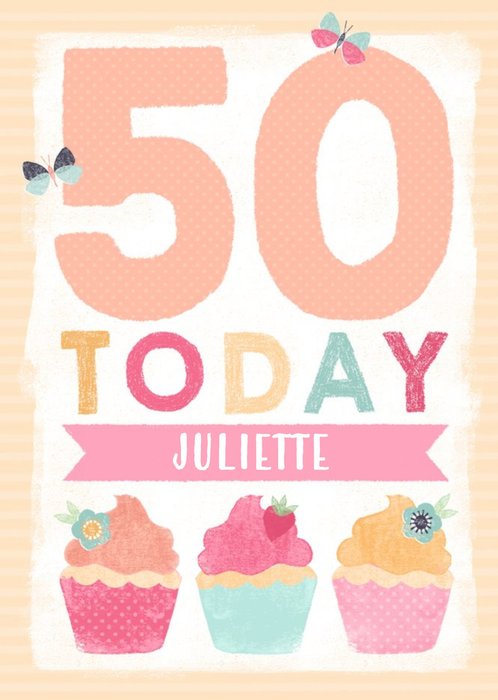 Personalised 50Th Birthday Today Card