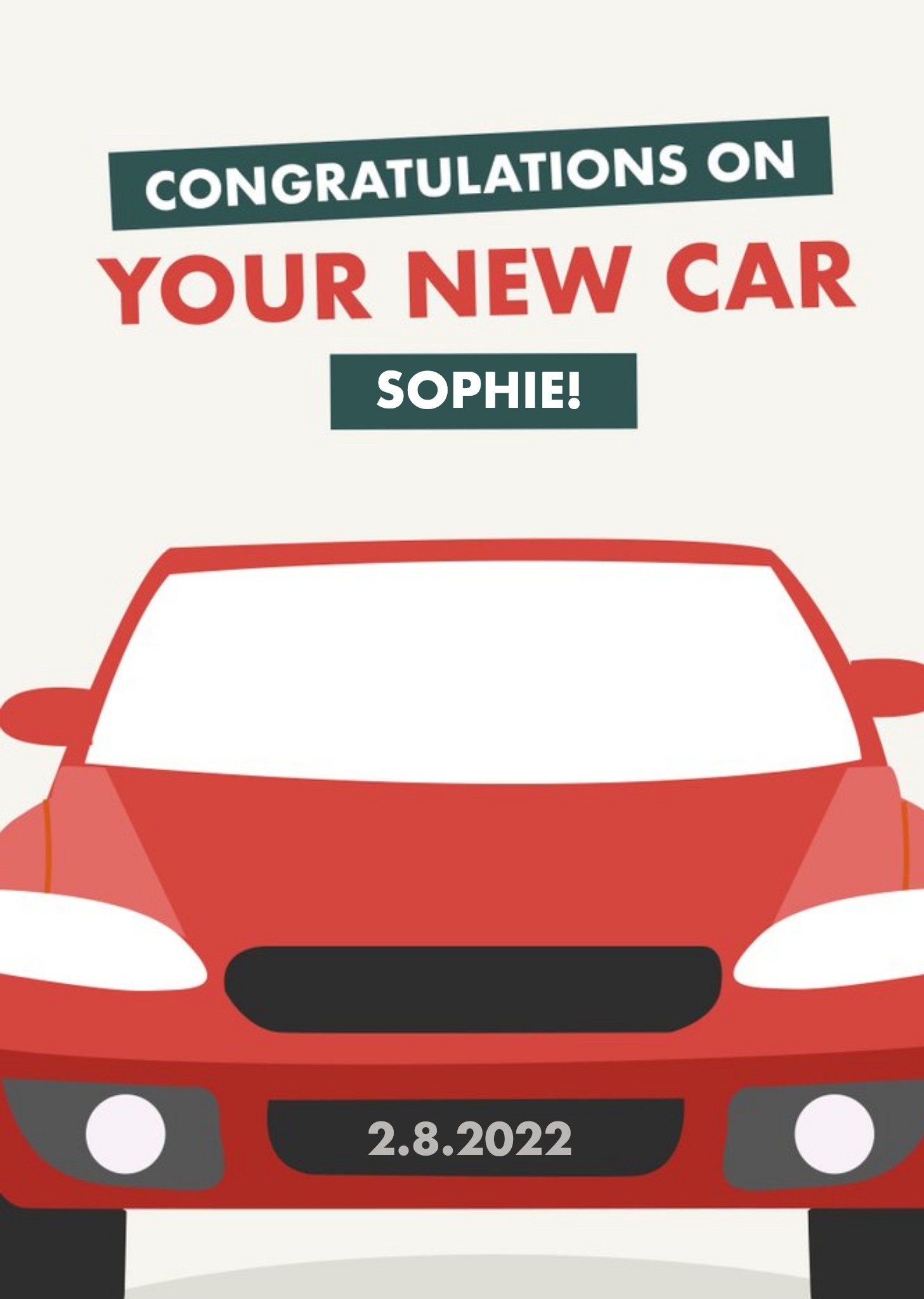 Congratulations On Your New Car Card Ecard