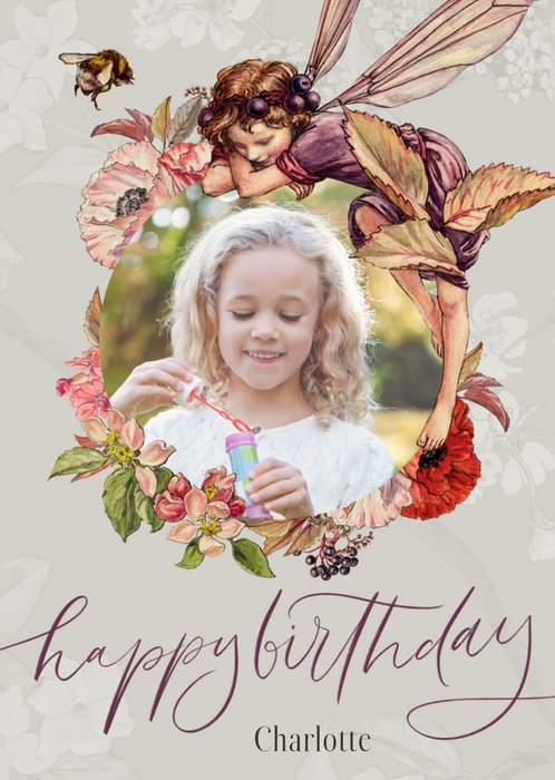 Flower Fairies Photo Upload Birthday Card
