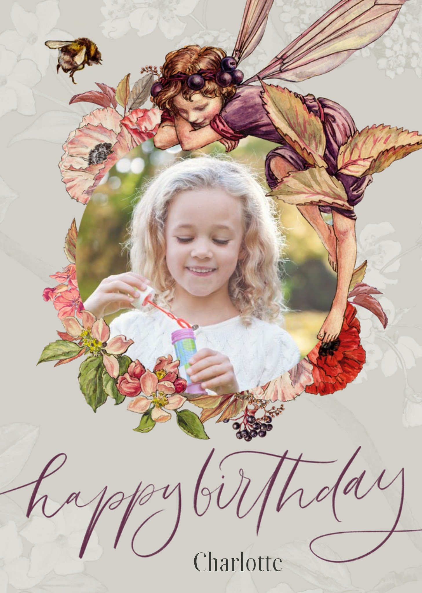 Flower Fairies Photo Upload Birthday Card Ecard